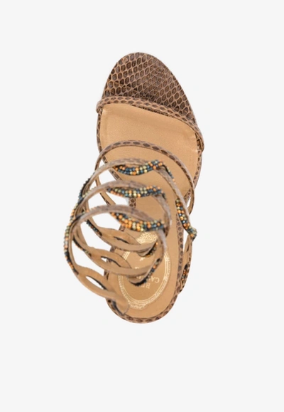 René Caovilla Klassische Sandalen 100mm In Brown
