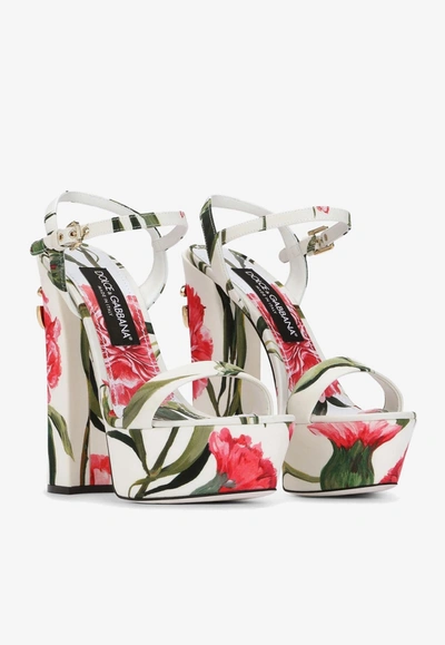 Shop Dolce & Gabbana 105 Carnation-printed Platform Sandals In Multicolor