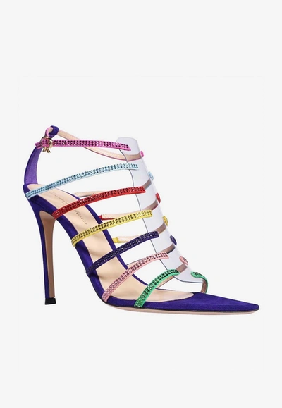 Gianvito Rossi 105 Crystal Embellished Sandals In Multicolor