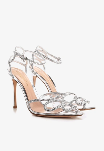 Shop Gianvito Rossi 105 Crystal-embellished Pumps In Silver