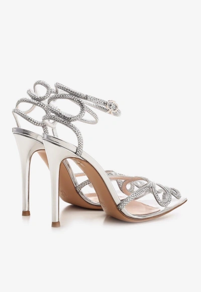 Shop Gianvito Rossi 105 Crystal-embellished Pumps In Silver