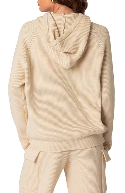 Shop Edikted Wynter Oversize Hooded Sweater In Cream