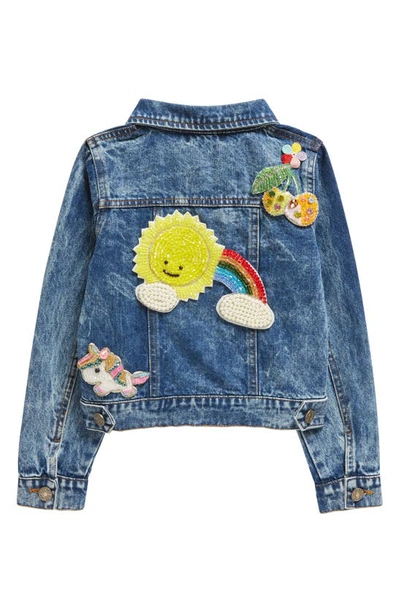 LOLA & THE BOYS LOLA + THE BOYS KIDS' SUNNY DAYS EMBELLISHED DENIM JACKET 