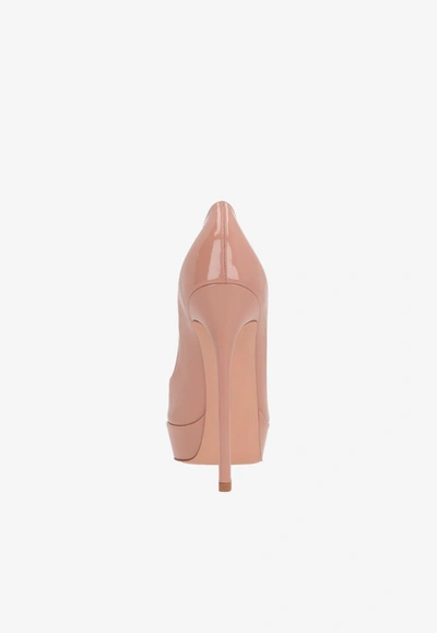 Gianvito Rossi 130mm Patent-leather Platform Pumps In Peach