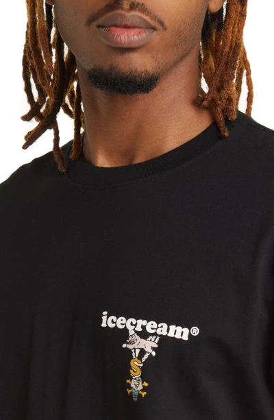 Shop Icecream No Flakes Long Sleeve Graphic T-shirt In Black