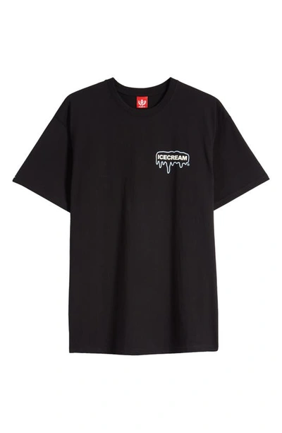 Shop Icecream Snow Business Cotton Graphic T-shirt In Black