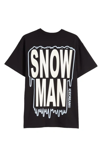 Shop Icecream Snow Business Cotton Graphic T-shirt In Black