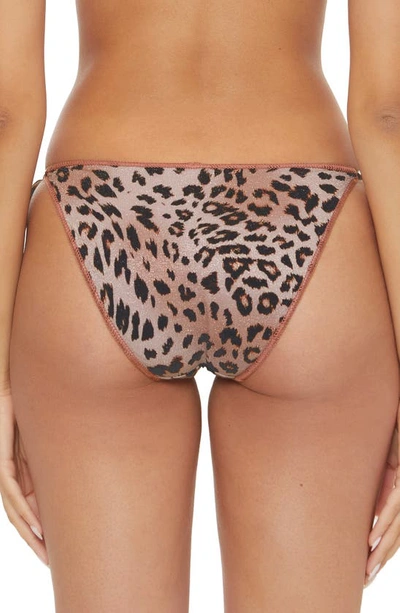 Shop Becca Zanzibar Metallic Side Tie Bikini Bottoms In Brown