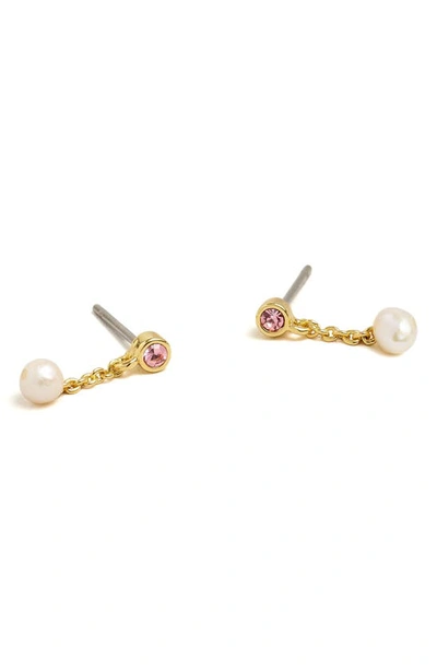 Shop Madewell Party Cultured Freshwater Pearl Drop Earring In Woodrose