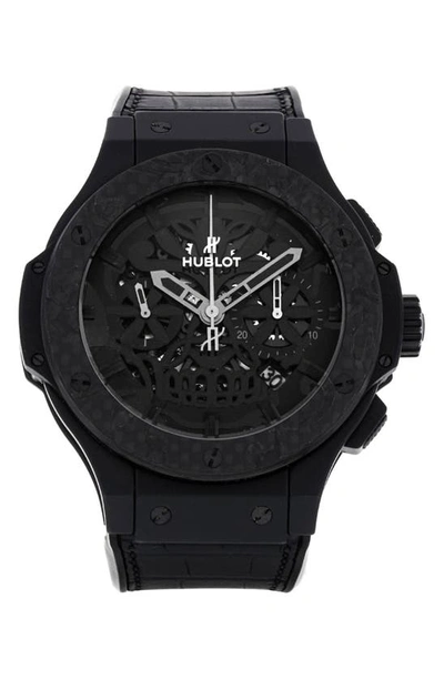 WATCHFINDER & CO. WATCHFINDER & CO. HUBLOT PREOWNED 2017 BIG BAND AUTOMATIC LEATHER STRAP WATCH, 44MM 