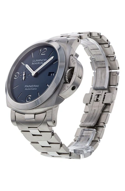 Shop Watchfinder & Co. Panerai  2022 Luminor Marina Automatic Bracelet Watch, 44mm In Blue