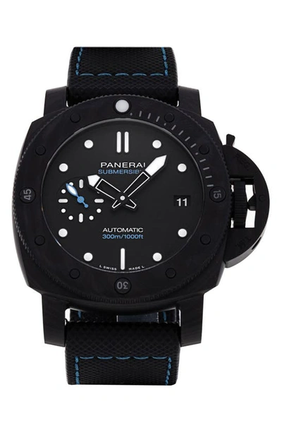 Shop Watchfinder & Co. Panerai  2022 Submersible Automatic Rubber Strap Watch, 42mm In Black