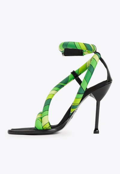 Shop Emilio Pucci 110 Lee Iride Print Sandals In Green
