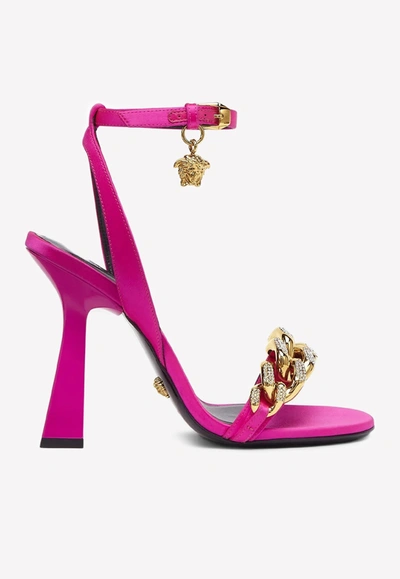 Shop Versace 110 Medusa Chain Sandals In Fuchsia