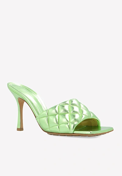 Shop Bottega Veneta 110 Padded Leather Mules In Lime