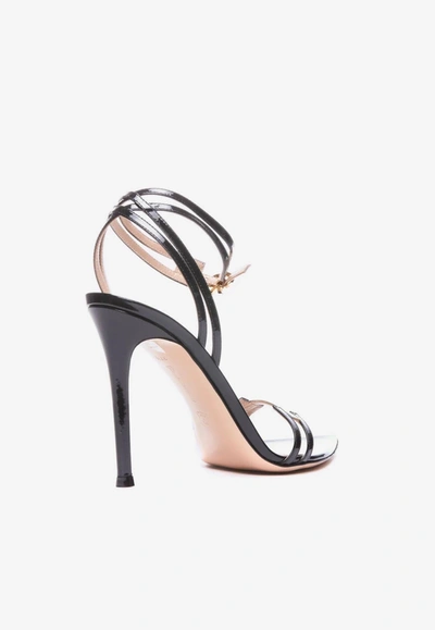 Shop Gianvito Rossi 110 Pointed-toe Leather Sandals In Black