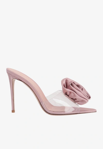 Shop Le Silla 110 Rose-applique Mules In Pink