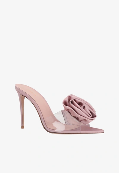 Shop Le Silla 110 Rose-applique Mules In Pink