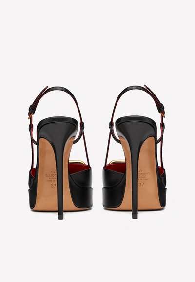 Shop Valentino 120 Leather Slingback Pumps In Black