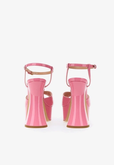 Shop Moschino 125 Platform Leather Sandals In Pink