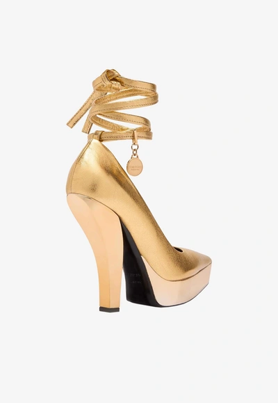 Shop Tom Ford 130 Platform Pumps In Nappa Leather In Gold