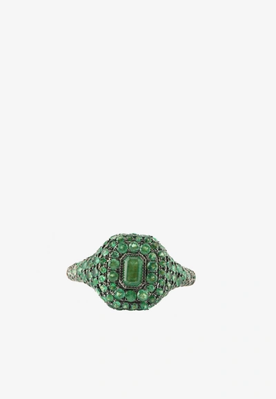 Shop Shay 18 Karat Gold Emerald Pave Pinky Ring