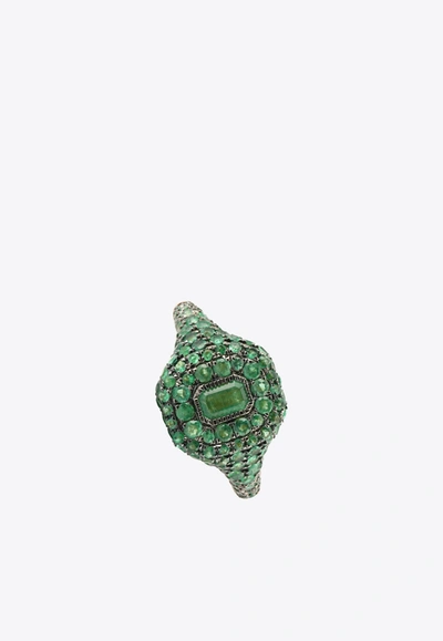 Shop Shay 18 Karat Gold Emerald Pave Pinky Ring