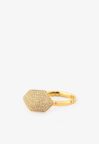 Shop Djihan 18-karat Yellow Gold Diamond Ring