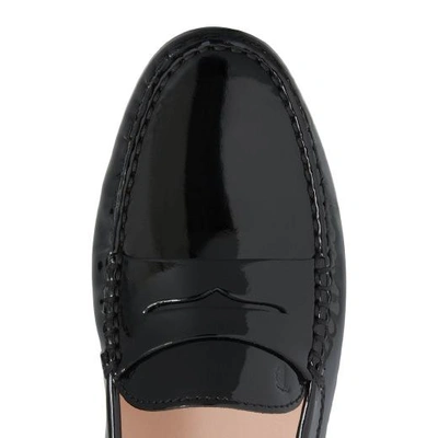 Shop Tod's Gommino Driving Shoes In Patent Leather In Black