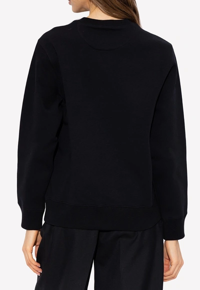 Shop Ferragamo 1927 Logo Embroidered Sweatshirt In Black