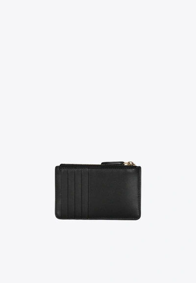 Shop Balmain 1945 Quilted Leather Cardholder In Black