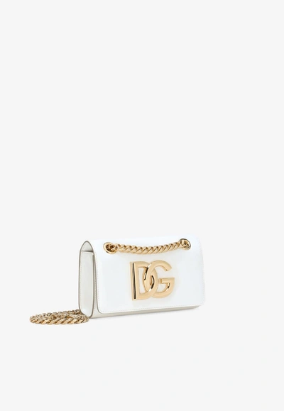 Shop Dolce & Gabbana 3.5 Phone Bag In Calf Leather In White