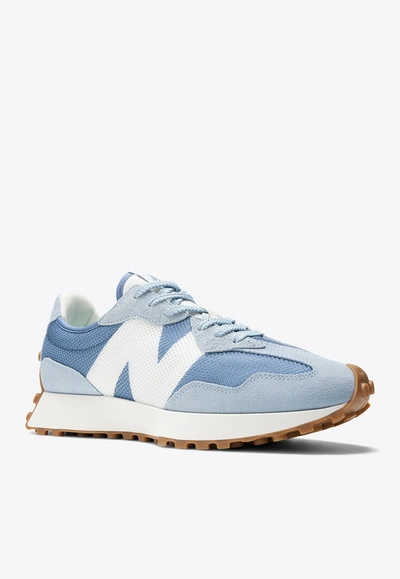 Shop New Balance 327 Low-top Sneakers In Light Arctic Grey With Mercury Blue
