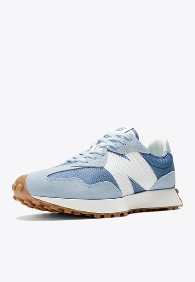 Shop New Balance 327 Low-top Sneakers In Light Arctic Grey With Mercury Blue