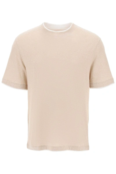 Shop Brunello Cucinelli Layered Effect T Shirt In Beige