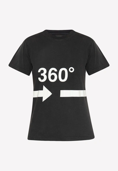 Shop Balenciaga 360° Print Crewneck T-shirt In Gray