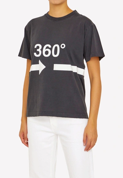 Balenciaga 360° Printed Crewneck T-shirt In Black