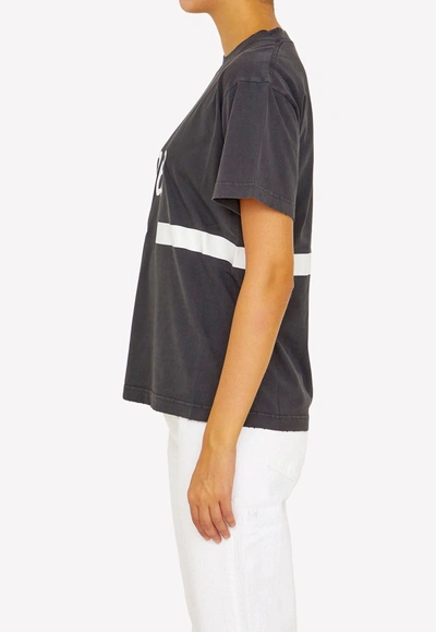 Balenciaga 360° Printed Crewneck T-shirt In Black