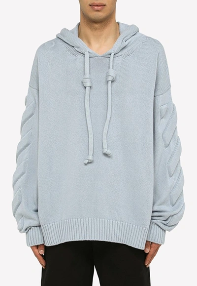 Shop Off-white 3d Diag Hooded Sweatshirt In Light Blue