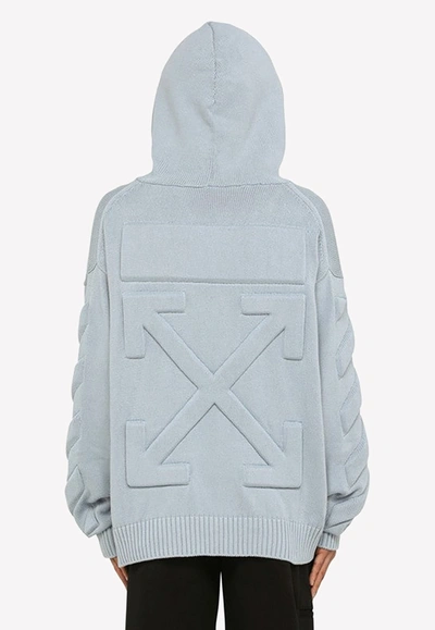 Shop Off-white 3d Diag Hooded Sweatshirt In Light Blue