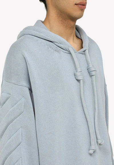 Shop Off-white 3d Diag Hooded Sweatshirt In Light Blue