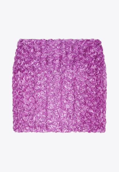 Shop Rotate Birger Christensen 3d Flower Mini Skirt In Purple