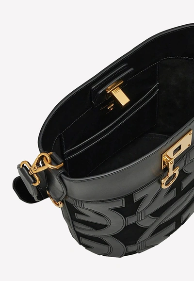 Shop Ferragamo 3d Gancini Studio Shoulder Bag In Black