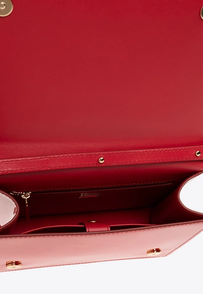 Dolce & Gabbana 3d-effect Logo Patent-leather Crossbody Bag In Red
