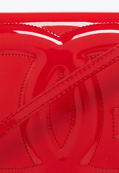 Dolce & Gabbana 3d-effect Logo Patent-leather Crossbody Bag In Red