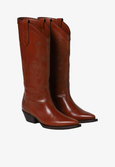 Shop Etro 45 Western Style Pointed Boots In Brown