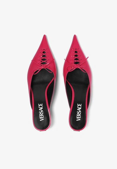 Versace Pin-point 50mm Mules In Pink