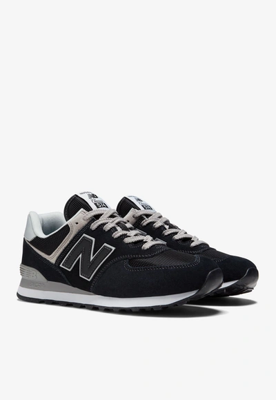 New Balance Panel-detail Logo Patch Sneakers In Black