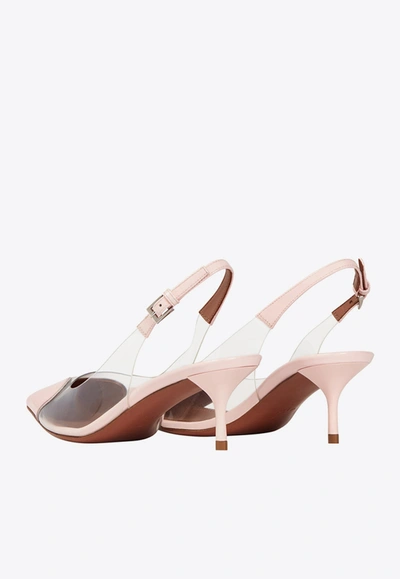 Shop Alaïa 55 Heart Slingback Pumps In Patent Leather In Pink