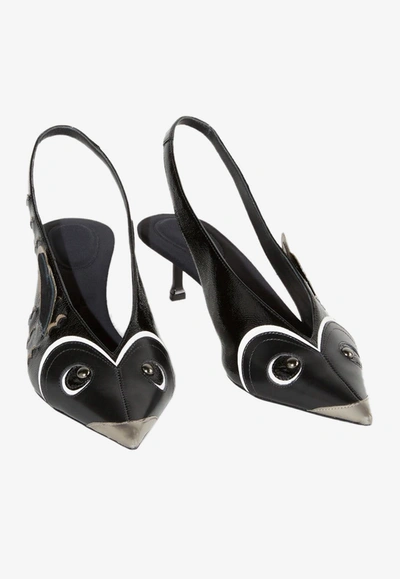 Shop Pucci 55 Slingback Leather Pumps In Black